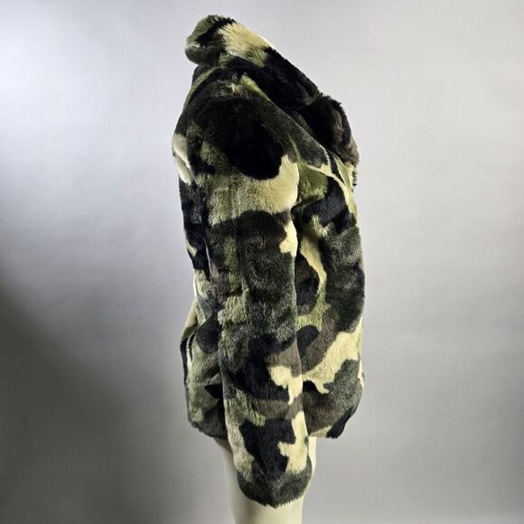 Aqua medium faux fur coat R10 - Picture 2 of 4